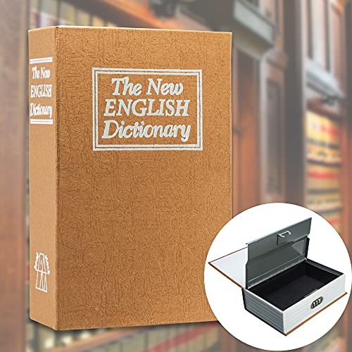 BARSKA CB11990 Combination Lock Brown Dictionary Diversion Book Safe Lock Box, Orange