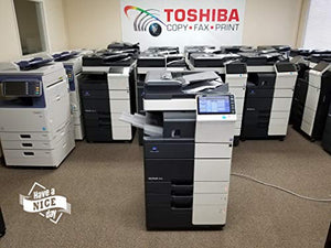 Konica Minolta Bizhub 454e Black/White Copier Printer Scanner- Dual Scan Doc Feeder- 2 Trays Universal Paper Size-Cabinet. 45 ppm in B/W.
