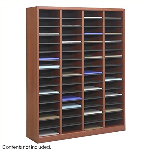 Scranton & Co 60 Compartments Wood Literature Organizer in Cherry