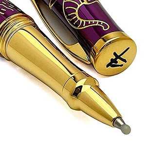 Cross Sauvage 2021 Year of the Ox Special-Edition, Hand-polished Translucent Plum lacquer finish with deep-etched ox engraving With 23KT Gold Plated Inlays and Appointments Selectip Rollerball Pen