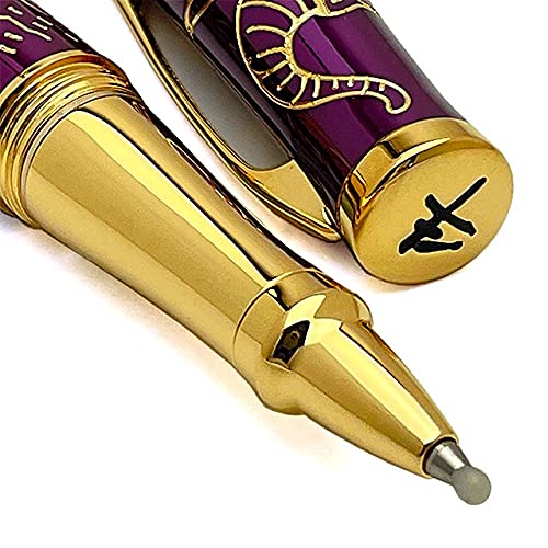 Cross Sauvage 2021 Year of the Ox Special-Edition, Hand-polished Translucent Plum lacquer finish with deep-etched ox engraving With 23KT Gold Plated Inlays and Appointments Selectip Rollerball Pen