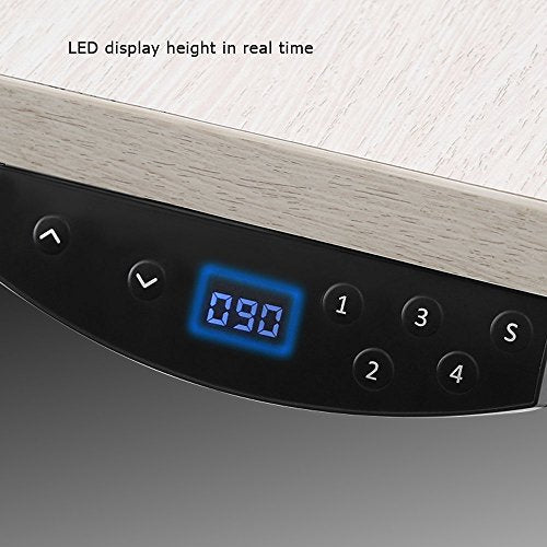 OUTO Electric Lifting Desk The l-Shaped Wireless Remote Control Electric Lifting Desk Standing Desk Memory Desk Learning to Write (White)(Without top Panel)