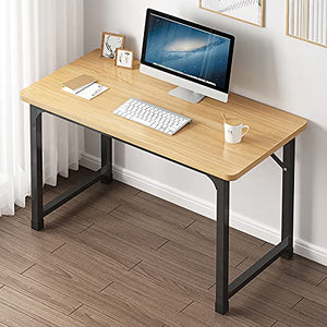 Computer Desk, Modern PC Table, Office Desk Sturdy Writing Workstation for Home/Office, Black Metal Frame, 39.37 Inch