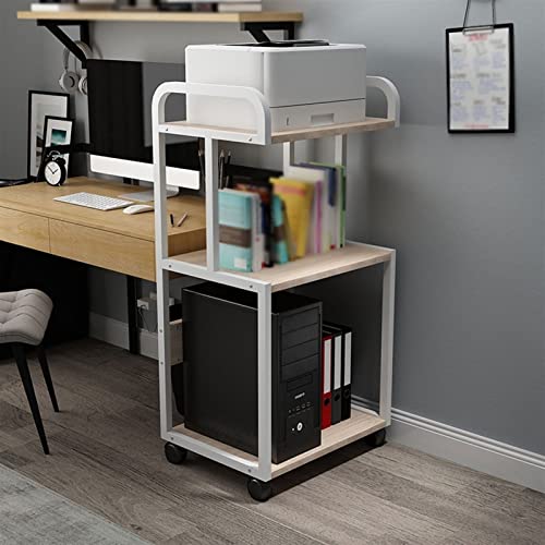 LOVULIFE Computer Tower Stand Printer Table with Extended Desktop Host Storage Shelf