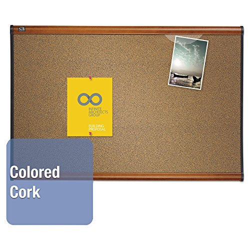 Prestige Graphite-Blend Wall Mounted Bulletin Board Size: 4' H x 6' W, Frame Finish: Cherry