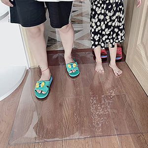 ALASSE Transparent Plastic Carpet Protector - 1.5mm Height, Scratch Resistant, Heavy Duty Cover (Size: 130x8')