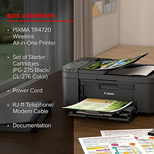 Canon PIXMA TR47 20 All-in-One Multifunction Wireless Color Inkjet Printer, Black - Print Copy Scan Fax - 4800 x 1200 dpi, 8.5 x 14, 2-Line LCD Display, Auto Duplex Printing, 20-Sheet ADF