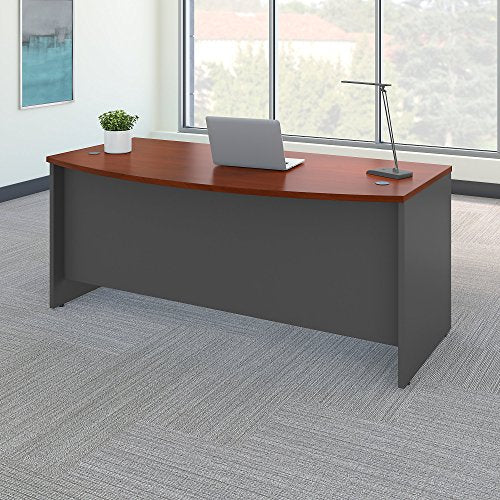 Bush Business Furniture Series C 72W x 36D Bow Front Desk in Hansen Cherry