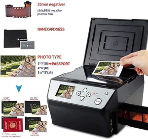 COYEUX Slide Scanner, 22MP Digital Film Converter - USB Output, Convert Color & B&W 35mm, 110Film Negatives Slides/Photo/Document/Business Card to JPEG