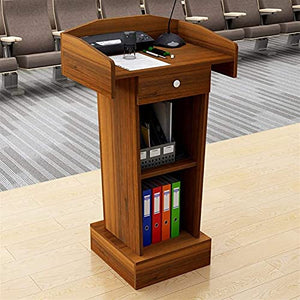 CAMBOS Solid Wood Lectern Podium Stand, Mahogany, Multi-Purpose Workstation