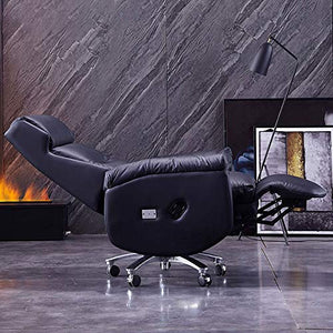 QZWLFY Executive Office Chair Ergonomic High Back with Thick Padding, Headrest, and Armrest, Tilt Function - Black