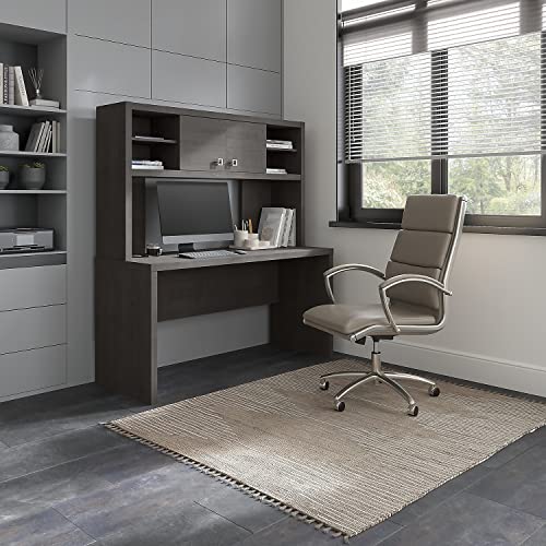 Bush Business Furniture Office by kathy ireland Echo 60-inch W Credenza Desk with Hutch, Charcoal Maple