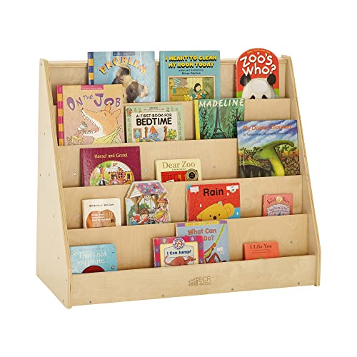 ECR4Kids-ELR-0339 Birch Hardwood Single-Sided Bookcase Display Stand for Kids, 5 Shelves, Natural Birch Hardwood Kids’ Bookshelf, Bookshelf for Kids, GREENGUARD [GOLD] Certified Book Display,15"