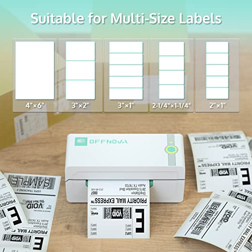 OFFNOVA Bluetooth Thermal Label Printer, High-Speed 4"x6" Shipping Label Printer for Shipping Packages Home Small Business, Compatible with Smartphone Windows - 203 DPI Printer