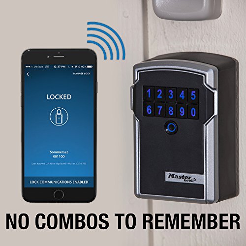 Master Lock Lock Box, Electronic Wall Mount Key Safe with Personal Use Software Platform, 3-1/4 in. Wide, 5441D