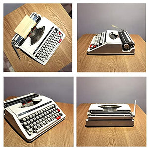 Amdsoc Old Fashioned Manual Typewriter - Portable Red Black Ribbon Set 30 * 30 * 10CM