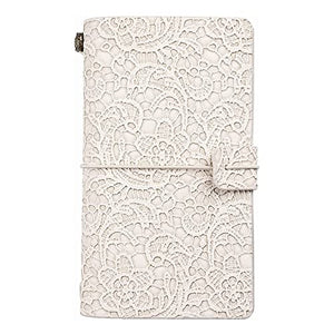 DSGYU A6 Refillable Planner Leather Travel Journal Notebook-Embossed Pocket Diary -Gift for Girls,Women,Mom, Daughter (192 Pages) (Color : B, Size : One Size)