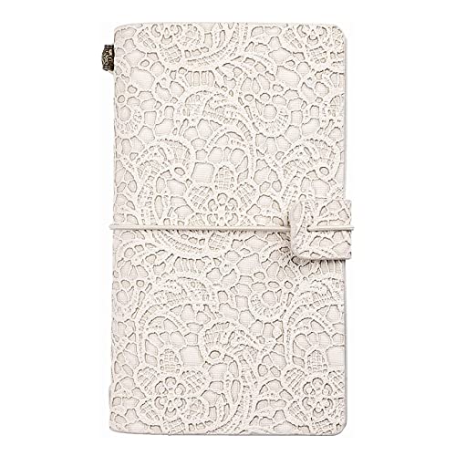 DSGYU A6 Refillable Planner Leather Travel Journal Notebook-Embossed Pocket Diary -Gift for Girls,Women,Mom, Daughter (192 Pages) (Color : B, Size : One Size)