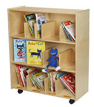 Childcraft Mobile Open Shelving Units with Adjustable Dividers, 35-3/4 x 14-1/4 x 42 Inches