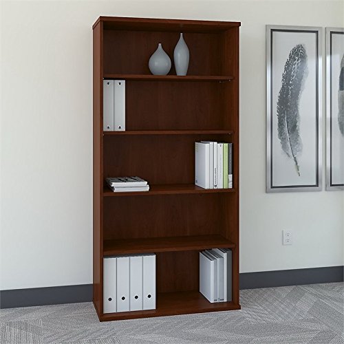 Bush Business Furniture Components 5 Shelf Bookcase, 36"W, Hansen Cherry, Standard Delivery