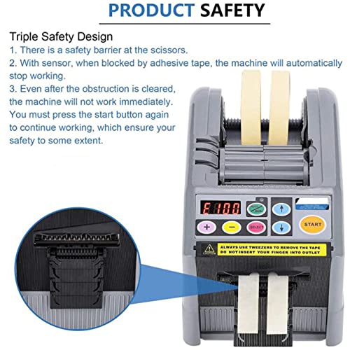 DDHVVOH Automatic Tape Dispenser,Electric Tape Cutting Machine with 999mm Maximum Cutting Length Tape Adhesive Cutter,Auto/Manual Mode,for Many Kinds Tape Cutting,110v