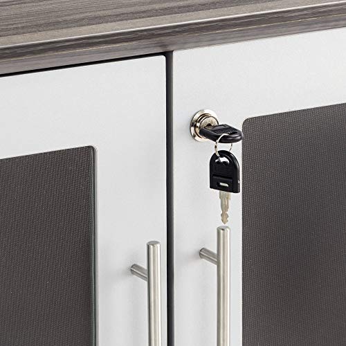 Safco Medina Modern Office Storage Wall Cabinet with Wood and Glass Doors, 72"W x 20"D x 29 1/2"H, Gray Steel