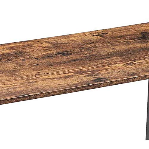 Benjara Wooden Top Writing Table with Metal Tubular Legs, Brown and Black