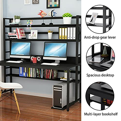 ADHW Home Student Study Computer Desk w/Bookcase Office Writing Table Workstation