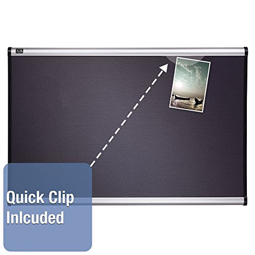 Quartet Bulletin Board, Fabric, 6' x 4', Prestige Diamond Mesh, Aluminum Frame (B447A)