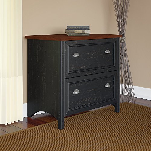 Bush Furniture Fairview 2 Drawer Lateral File Cabinet, 32W, Antique Black