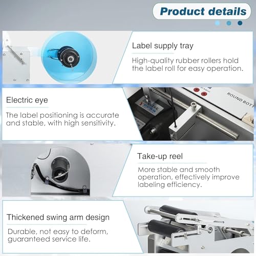 ErnZi Semi-Automatic Round Bottle Labeling Machine 20-40 pcs/min - Bottle Label Applicator