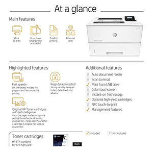 HP Monochrome Laserjet Pro M501dn w/HP JetAdvantage Security, (J8H61A)