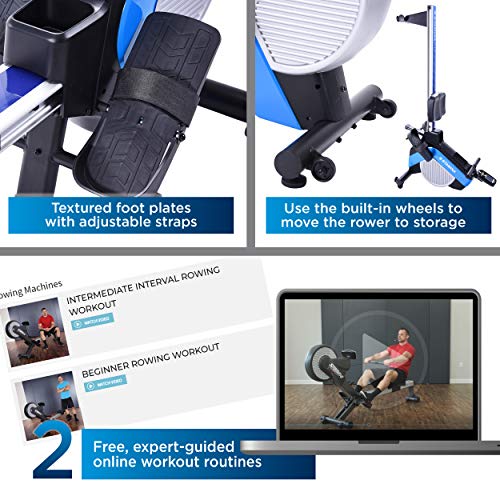 Stamina DT Plus Rowing Machine 1409 / Includes Two Online Expert-Guided On Demand Workouts/Stream from Any Device