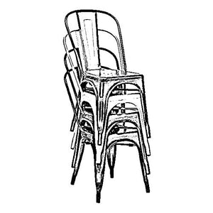 Design Lab MN Dreux Light Rose Gold Steel Side Chair, Set of 4, Chrome Light Rose Gold, Null