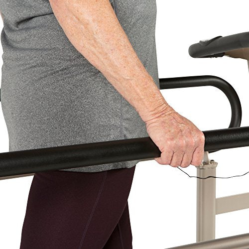 EXERPEUTIC TF2000 Recovery Fitness Walking Treadmill with Full Length Hand Rails, Deck Cushions and Heart Rate Monitoring