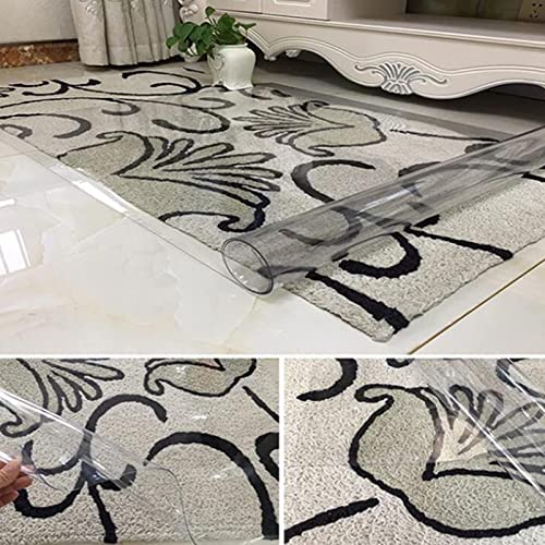 ZHOUHONG Desk Chair Mat 2mm PVC Non-Slip Transparent Floor Protector - Multiple Sizes