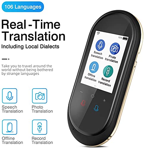 UsmAsk Smart Voice Translator - Translate 106 Languages - Offline & Photo Translation - 2.4 Inch Touch Screen - Travel Essential Gift