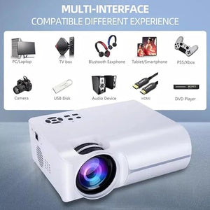 None BAILAI Projector 1080P Smart TV Portable Home Theater Cinema Battery Sync Phone LED Projector