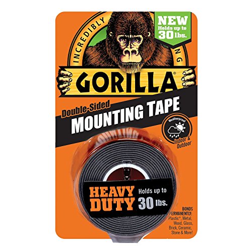 Gorilla Heavy Duty Mounting Tape, Double-Sided, 1" x 60", Black - 24 Pack