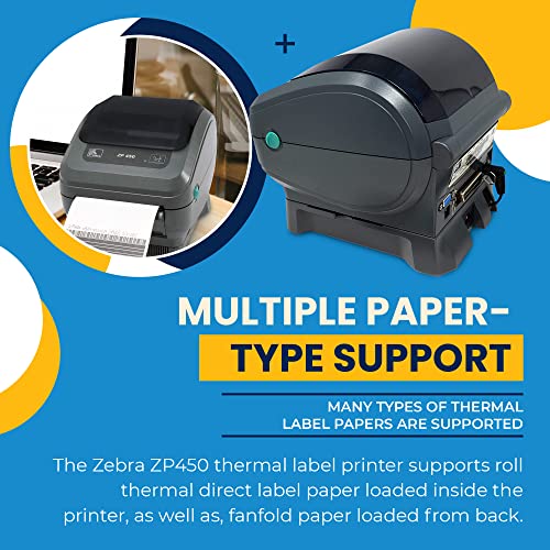 JetSet Label Zebra ZP450 Network Edition Thermal Barcode Printer | USB & Ethernet Connectivity 203 DPI Resolution | UPS WorldShip Compatible | Software Included