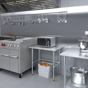 Express KitchQuip Stainless Steel Work Table with Galvanized Open Base