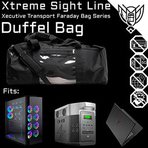 Xtreme Sight Line ~ Xecutive Transport Faraday Duffel Bag for Computer Towers and Other Large Electronics ~ Data Security for Executive Travel ~ Shoulder Strap Included ~ Tracking/Hacking Defense