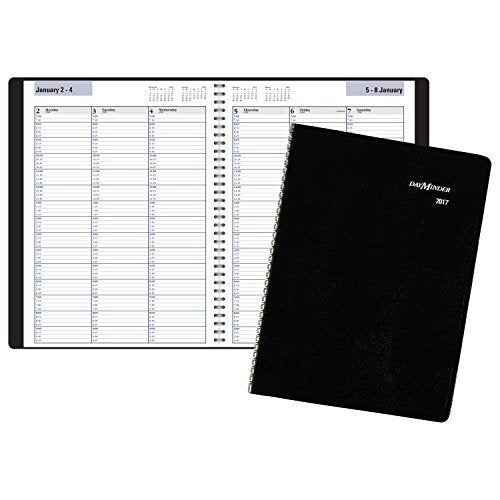 DayMinder Weekly Planner / Appointment Book 2017, Wirebound, 8 x 11", Black (G520-00)