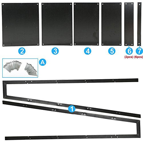 Topeakmart 4 Shelf Floor Standing Leaning/Corner Ladder Shelf Black Wood Bookcase/Bookshelf with Metal Legs/Frame