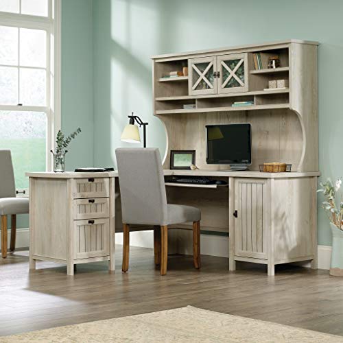 Sauder Costa L-Shaped Desk, L: 65.12" x W: 65.12" x H: 30.0", Chalked Chestnut