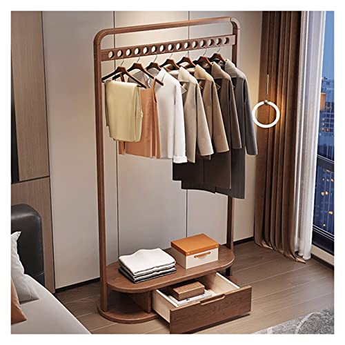BinOxy Freestanding Wooden Coat Rack - 80cm Vertical Hanging Clothes Stand