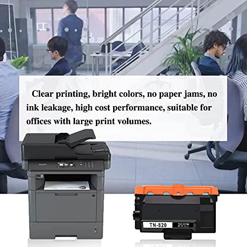 6 Pack Black Compatible TN820 TN-820 Toner Cartridge Replacement for Brother DCP-L5500DN L5600DN L5650DN MFC-L6700DW L6750DW L6900DW HL-L6200DW/DWT L6250DW L6300DW Printer Ink Cartridge