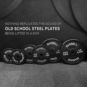 Olympic Barbell Weight Plates 2 Inch Hole Solid Cast Iron Barbell Weight Plates 25 Lb, 35 Lb, 45 Lb, Strength Training, Weightlifting, Bodybuilding,Powerlifting,Sold in Pair Plates (45LBs-1pair)