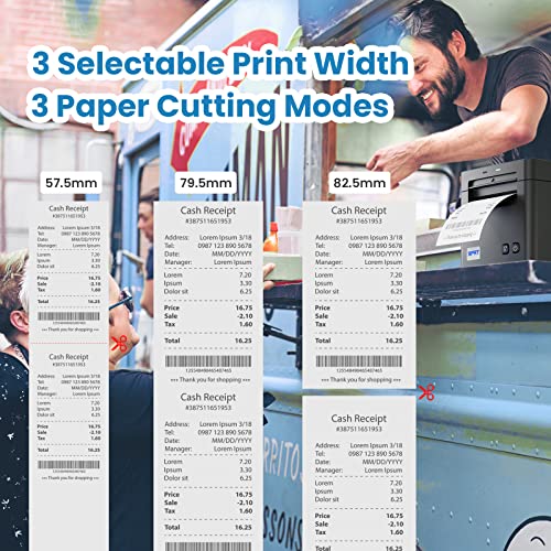 iDPRT Thermal Receipt Printer- POS Printer with Auto-Cutter, 260mm/s High Speed，83/80/58 mm ESC/POS Receipt Printer Support Cash Drawer/USB/Ethernet, Support Windows, Mac OS, Linux, Javapos, OPOS