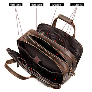 BZLSFHZ Men's Bag Retro Portable Briefcase Men's Messenger Bag Shoulder Bag Horizontal Computer Bag Large (Color : A, Size : 31 * 40 * 14cm)